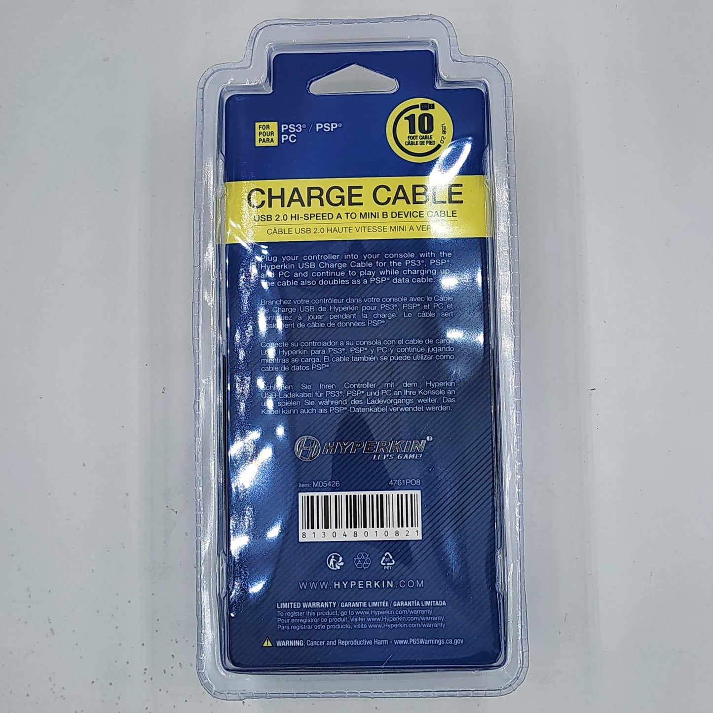 PS3: Charge Cable (USB 2.0 to Mini B)