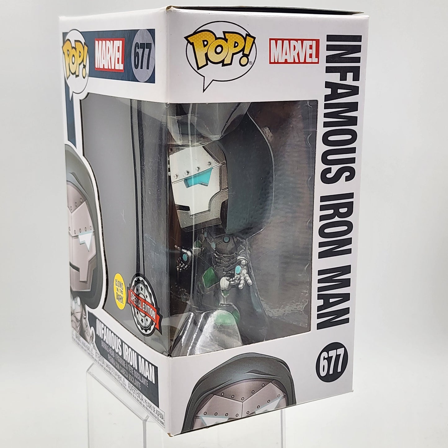 Funko Pop - Infamous Iron Man (Glow) #677 *damage box