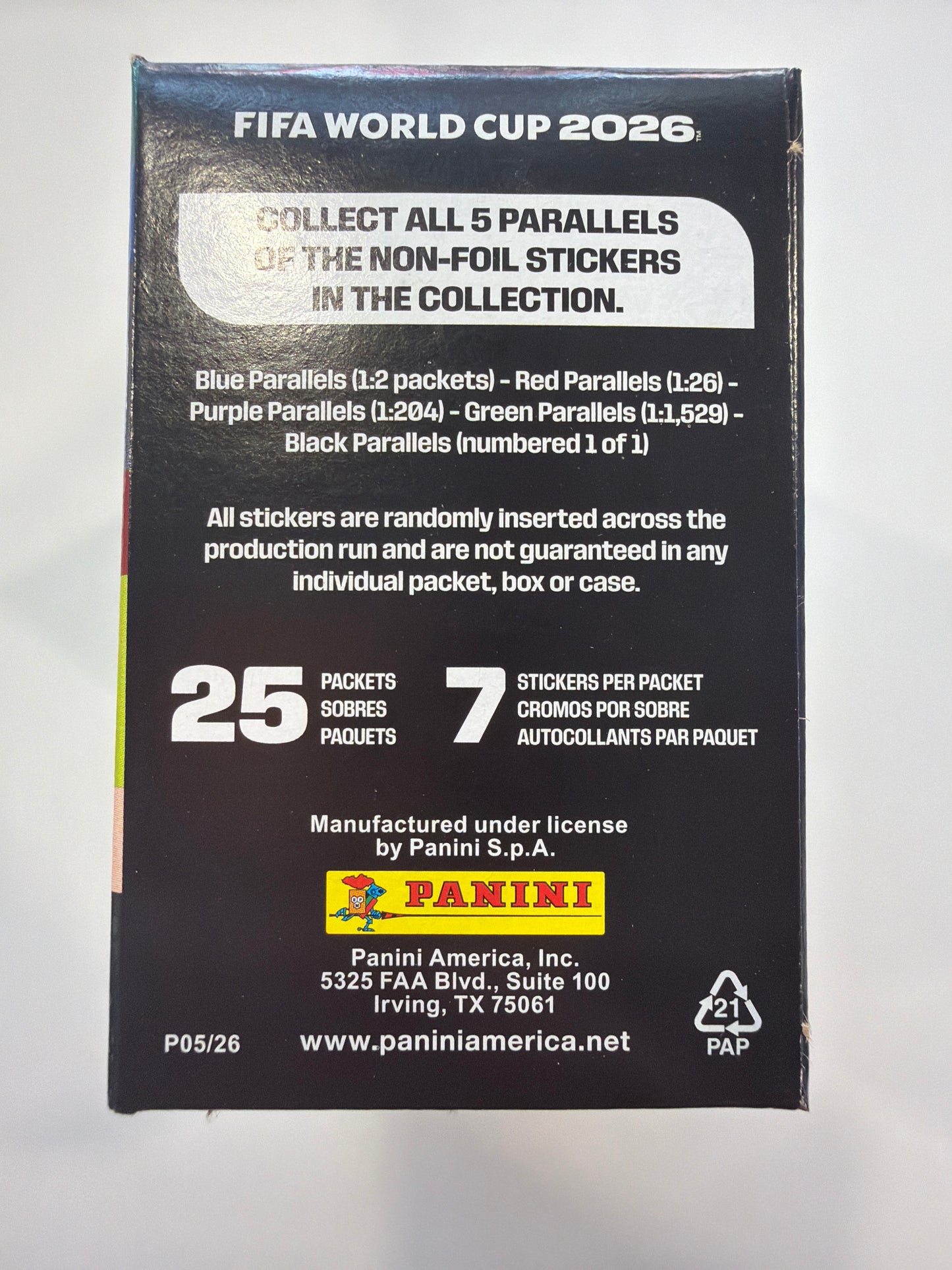 FIFA: 2026 World Cup Sticker Box (25 Packs)
