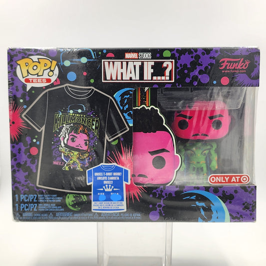 Funko Pop + Tees: What If...? - Infinity Killmonger (Blacklight) (TShirt sz M)