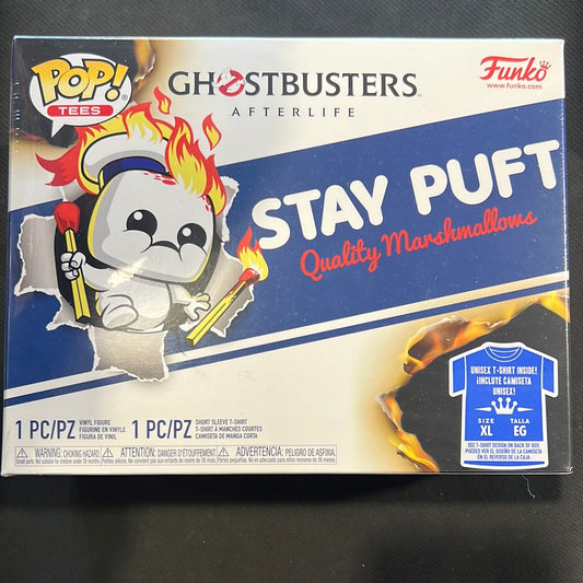 Funko Pop + Tees: Ghostbusters Afterlife: Mini Puft (on Fire) (Glow)(Tshirt sz XL)